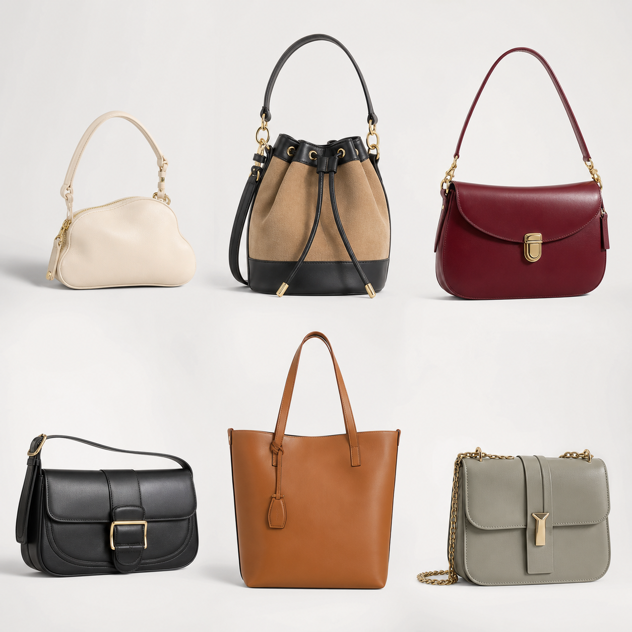 A catalog collage of original handbag styles